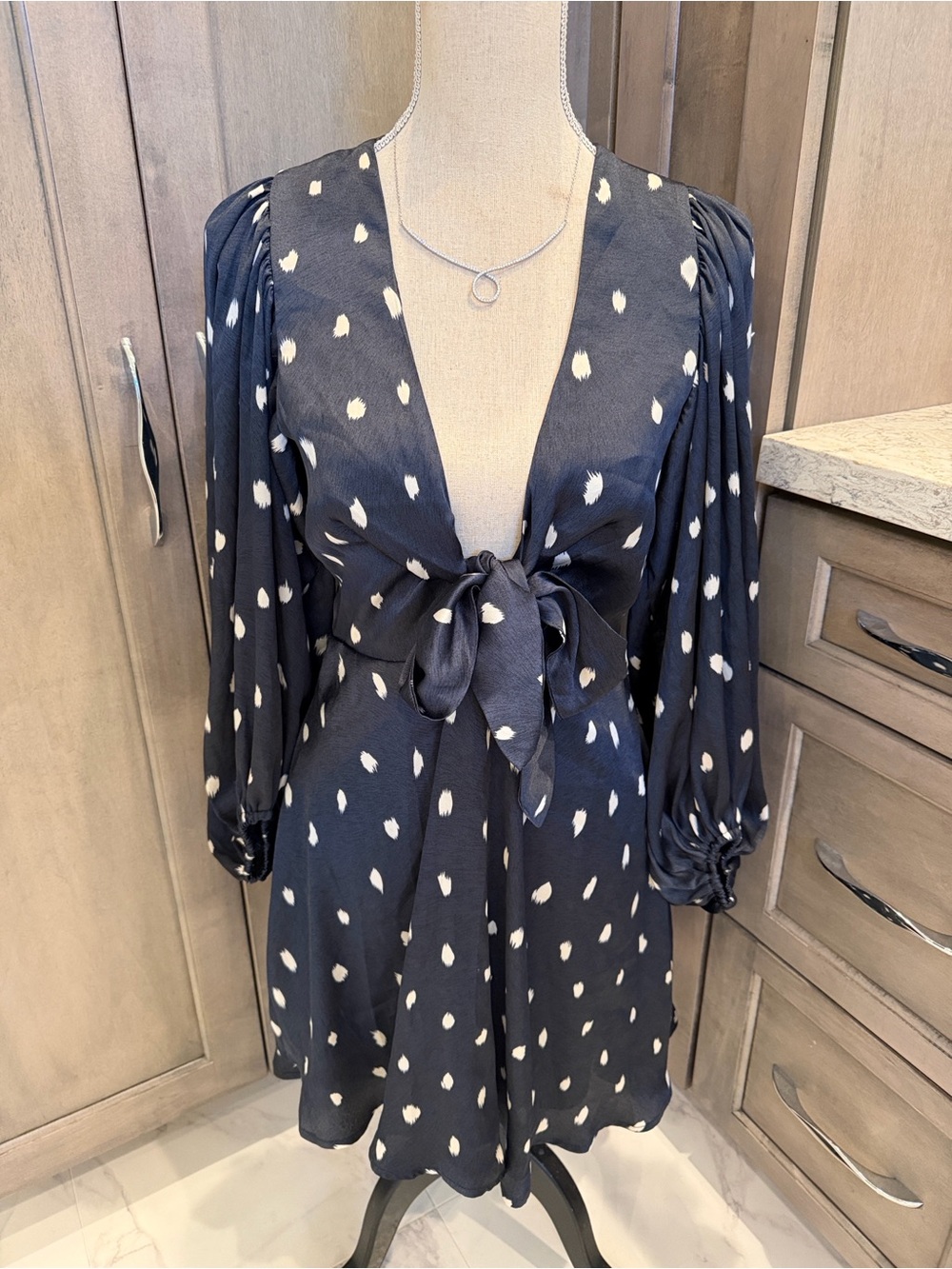 Luxxel Brand Tie-Front Mini Dress